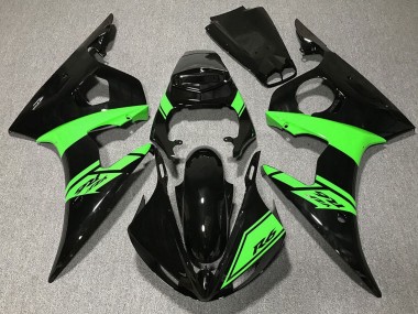 2003-2004 Yamaha R6 Motorcycle Fairings - Glossy Black Green Canada