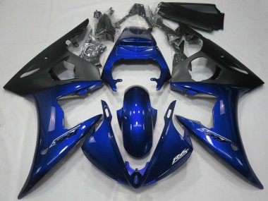 2005 Yamaha R6 Motorcycle Fairings - Dark Blue Matte Black Canada
