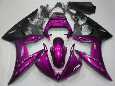 2005 Yamaha R6 Motorcycle Fairings - Dark Pink Matte Black Canada