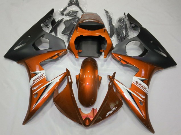 2003-2004 Yamaha R6 Motorcycle Fairings - Orange White Matte Black Canada