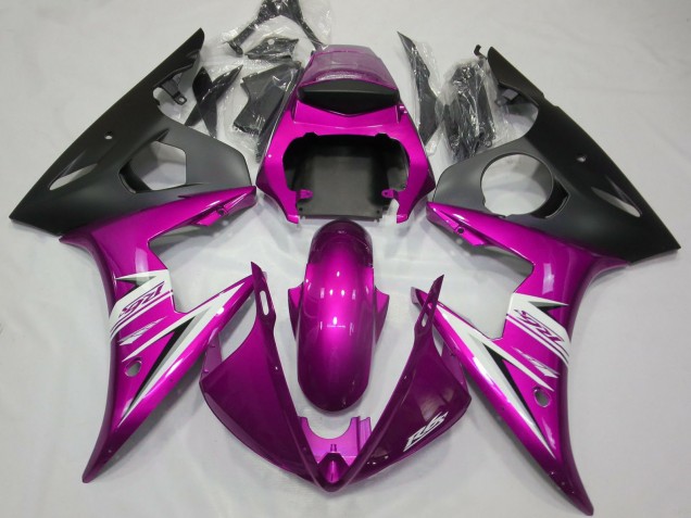 2003-2004 Yamaha R6 Motorcycle Fairings - Pink White Matte Black Canada