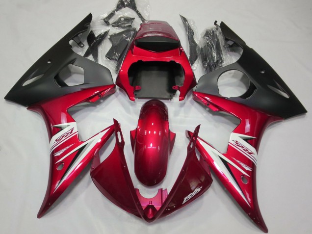 2003-2004 Yamaha R6 Motorcycle Fairings - Red White Matte Black Canada