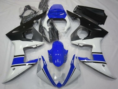 2003-2004 Yamaha R6 Motorcycle Fairings - White Blue Matte Black Canada