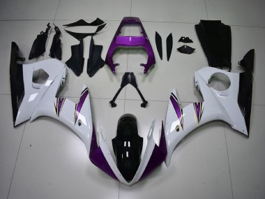 2003-2004 Yamaha R6 Motorcycle Fairings - White Purple Glossy Black Canada