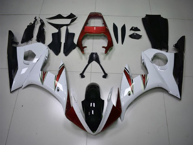 2003-2004 Yamaha R6 Motorcycle Fairings - White Red Glossy Black Canada