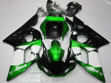 1998-2002 Yamaha R6 Motorcycle Fairings - Green White Glossy Black Canada