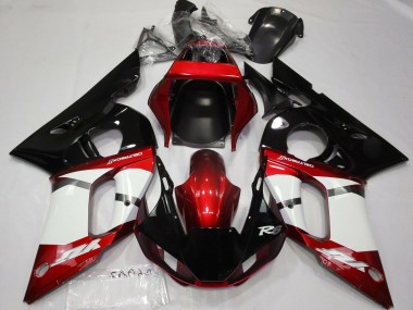 1998-2002 Yamaha R6 Motorcycle Fairing - Red White Glossy Black Canada