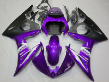 2003-2004 Yamaha R6 Motorcycle Fairings - Purple White Matte Black Canada