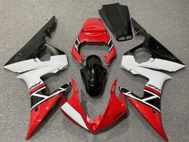 2003-2004 Yamaha R6 Motorcycle Fairings - Red White Glossy Black Canada