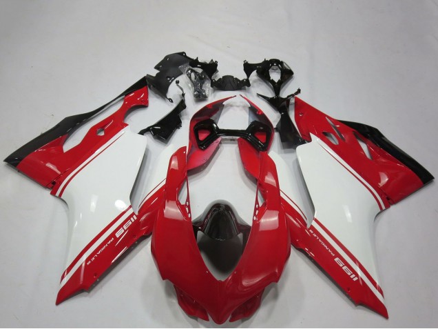 2011-2014 Ducati 1199 Motorcycle Fairings - White Red Black OEM Style Canada