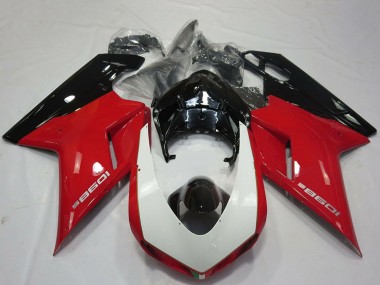 2007-2014 Ducati 1098 Motorcycle Fairings - Red White Glossy Black Canada