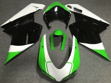 2007-2014 Ducati 848 1098 1198 Motorcycle Fairings - White Green Glossy Black Canada
