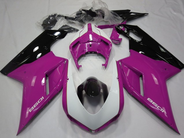 2007-2014 Ducati 1098 Motorcycle Fairings - Pink White Glossy Black Canada