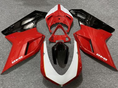 2007-2014 Ducati 848 Motorcycle Fairings - White Red Glossy Black Canada