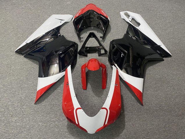 2007-2014 Ducati 848 1098 1198 Motorcycle Fairings - White Red Glossy Black Canada