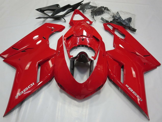 2007-2014 Ducati 1098 Motorcycle Fairings - Glossy Red Glossy Black Canada