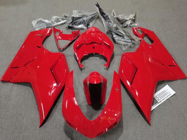 2007-2014 Ducati 848 1098 1198 Motorcycle Fairings - Glossy Red Plain Canada