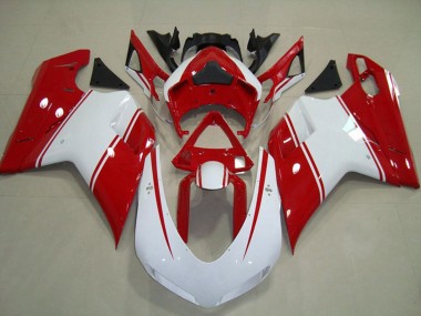 2007-2014 Ducati 848 1098 1198 Motorcycle Fairings - White Red Canada