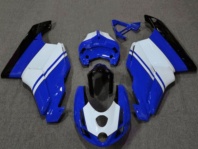 2003-2004 Ducati 749 999 Motorcycle Fairings - White Blue Glossy Black Canada
