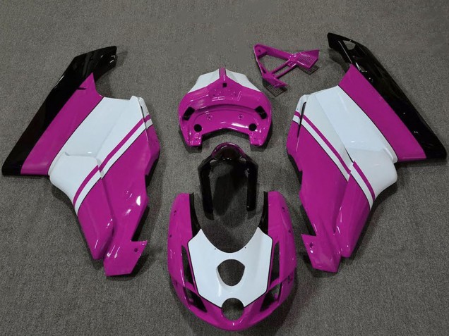 2003-2004 Ducati 749 999 Motorcycle Fairings - White Pink Glossy Black Canada