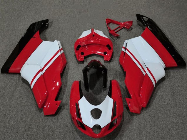 2003-2004 Ducati 749 999 Motorcycle Fairings - White Red Glossy Black Canada