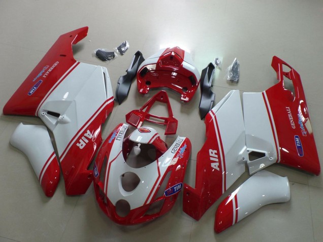 2003-2004 Ducati 749 999 Motorcycle Fairings - White Red Air Generali Tim Canada