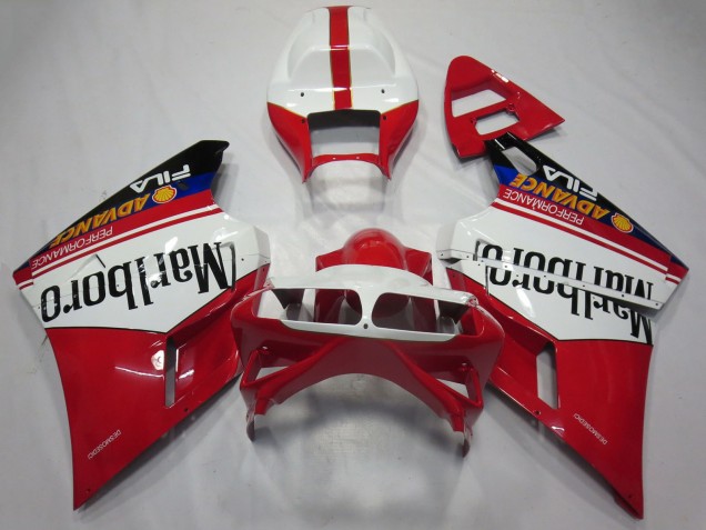 1993-2005 Ducati 748 916 996 998 Motorcycle Fairings - White Red Glossy Black Marlboro Canada