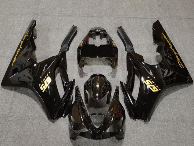 2006-2008 Triumph Daytona 675 Motorcycle Fairings - Glossy Black Gold Decals Canada