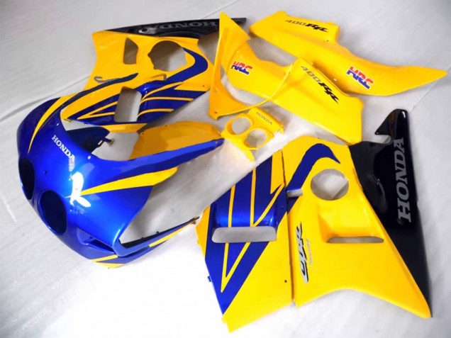 1987-1989 Honda CBR400RR NC23 Motorcycle Fairings - Yellow Blue Glossy Black Canada