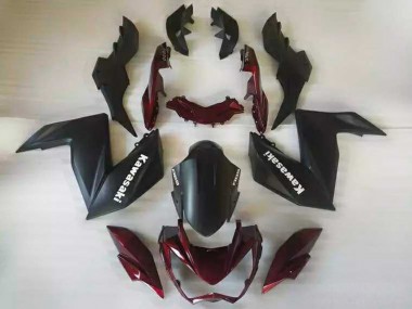 2015-2016 Kawasaki Z250/Z300 Motorcycle Fairings - Matte Black Maroon Red Canada