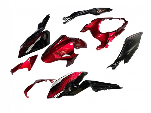2018-2024 Kawasaki Z400 Motorcycle Fairings - Candy Red Glossy Black Canada