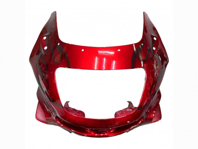 1993-2007 Kawasaki ZZR400 Motorcycle Fairings - Red Black Flame Canada