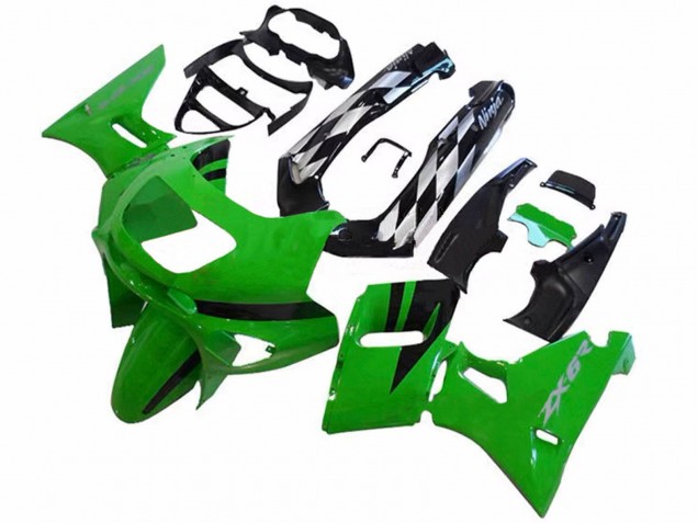 1998-2003 Kawasaki ZZR600 Motorcycle Fairings - Green Glossy Black Canada