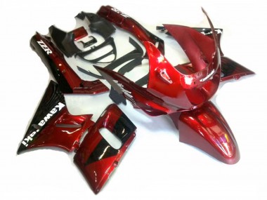 1993-2007 Kawasaki ZZR400 Motorcycle Fairings - Red Glossy Black Canada