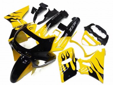 1998-2003 Kawasaki ZZR600 Motorcycle Fairings - Yellow Black Flame Canada