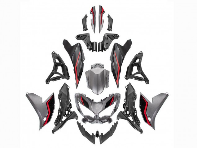 2021-2024 Kawasaki Versys 650 Motorcycle Fairings - Grey Red Black Canada