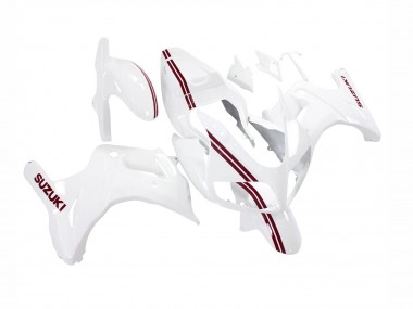 2003-2013 Suzuki SV650 Motorcycle Fairings - White with Dark Red Lines Canada