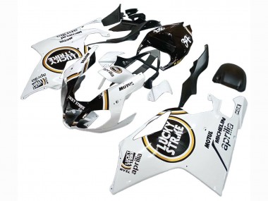 2003-2006 Aprilia RSV1000 Motorcycle Fairings - White Black Lucky Strike Motul Michelin Canada
