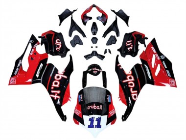 2018-2019 Ducati Panigale V4 V4S Motorcycle Fairings - Red Glossy Black Aruba 11 Canada
