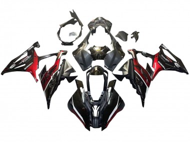 2019-2022 BMW S1000RR Motorcycle Fairings - Black Dark Red Canada