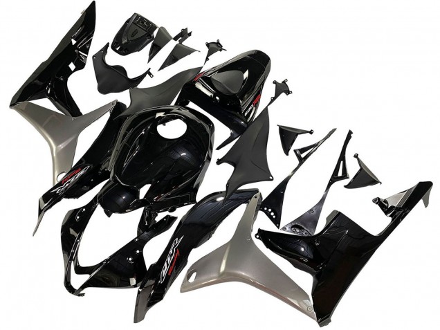 2007-2008 Honda CBR600RR Motorcycle Fairing Kits - Silver Glossy Black Canada