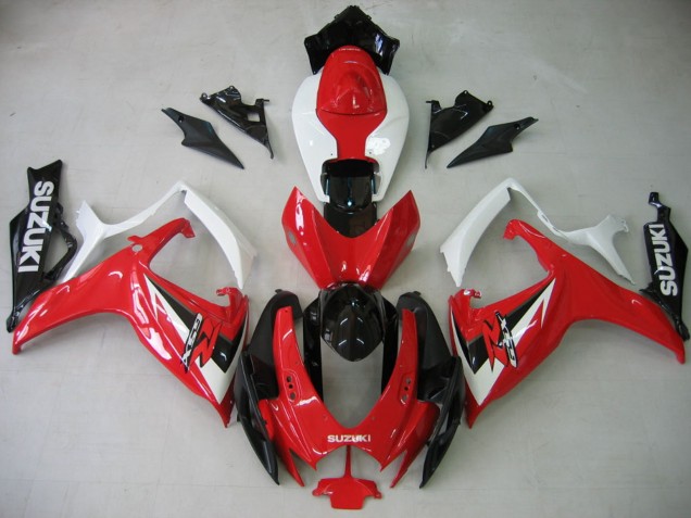 2006-2007 Suzuki GSXR 600 / GSXR 750 Motorcycle Fairing - White Red Glossy Black Canada