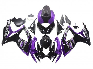 2006-2007 Suzuki GSXR 600 / GSXR 750 Motorcycle Fairing Kits - Purple Glossy Black Canada