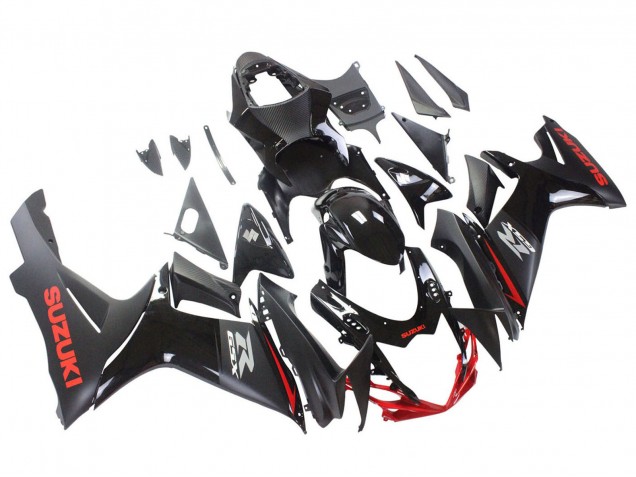 2011-2024 Suzuki GSXR 600 / GSXR 750 Motorcycle Fairings - Black Grey Red Line Canada