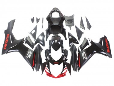 2011-2024 Suzuki GSXR 600 / GSXR 750 Motorcycle Fairings - Black Grey Red Line Canada