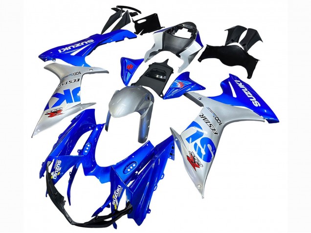 2011-2024 Suzuki GSXR 600 / GSXR 750 Motorcycle Fairings - Blue Silver Ecstar Canada