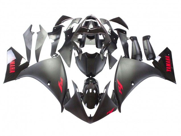 2009-2011 Yamaha YZF 1000 R1 Motorcycle Fairing - Matte Black Red Decal Canada