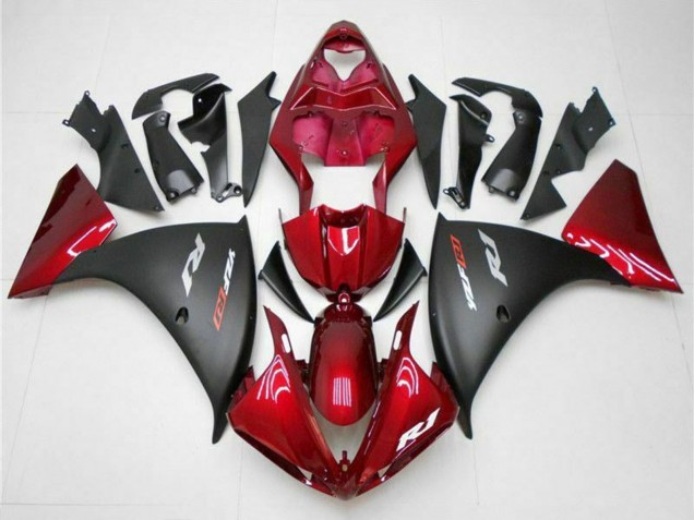 2009-2011 Yamaha YZF 1000 R1 Motorcycle Fairings - Red Matte Black Canada