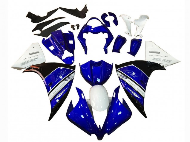 2012-2014 Yamaha YZF 1000 R1 Motorcycle Fairing - White Blue Black Canada