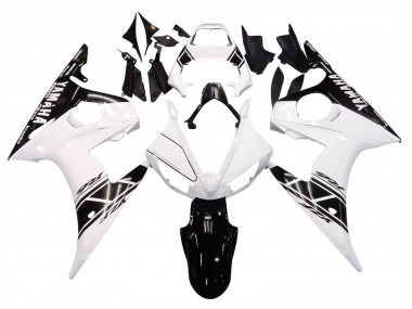2006-2009 Yamaha YZF R6S Motorcycle Fairings - White Glossy Black Canada